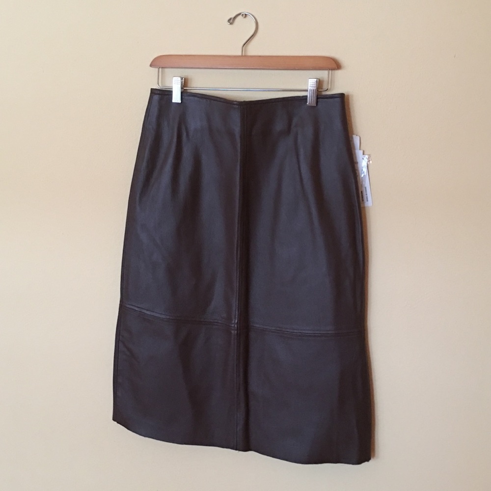 Clio Brown Leather Skirt